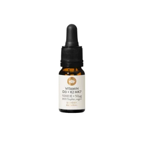Vitamin D3 K2 MK7 200IU/15µg (Vegan) L/10ml SUNDAY NATURALS Hỗ trợ xương răng cho trẻ 0+