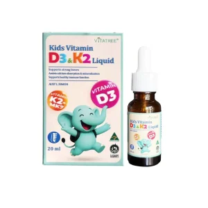 Vitamin D3 & K2 Liquid H/20ML VITATREE Bổ sung D3 K2 hỗ trợ hấp thu canxi cho trẻ nhỏ (dạng giọt)